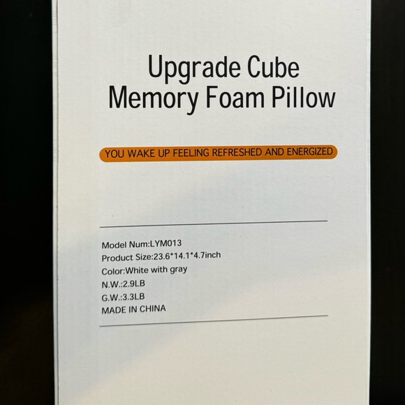 Pillow Cube Neck Pillow White Back and Side Sleepers Memory Foam Contour OW - Picture 3 of 6